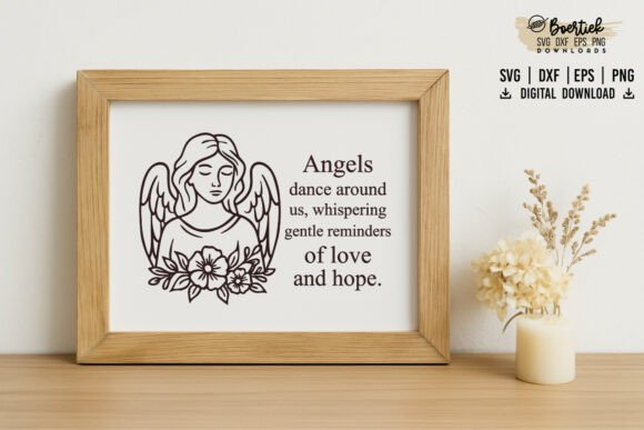 Angel Memorial Quote 2 SVG: Elegant Graphics for Crafts & Editorial Use