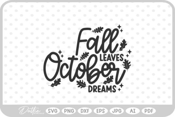 October Fall Quote Phrase Graphics for Crafts