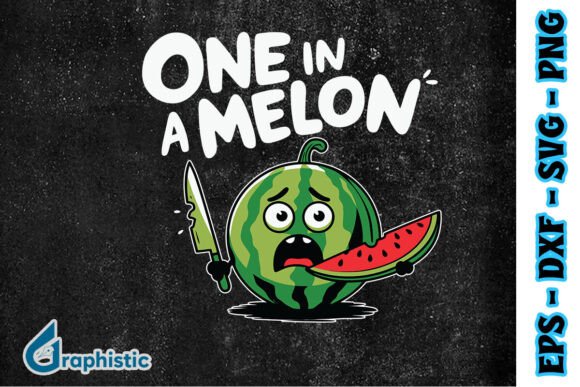 One in a Melon Quote Watermelon SVG for Crafts & Graphics