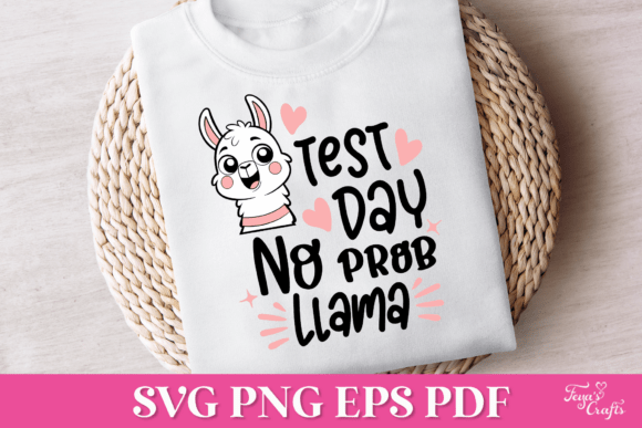 Test Day No Probllama SVG Quote: Graphics for Crafts & Creative Brands