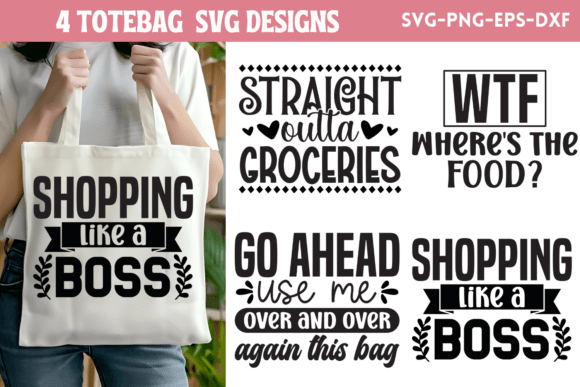 Tote Bag SVG Quote Bundle 5: Graphics for Crafts & Brand Storytelling